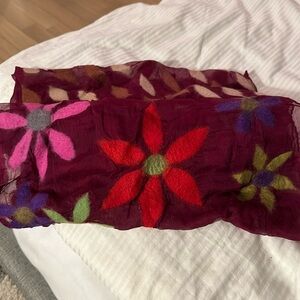 Windhorse silk and wool long Scarf